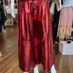 CM-1070-FBX Culotte Pants in Red Metallic Cherry by LANTHROPY